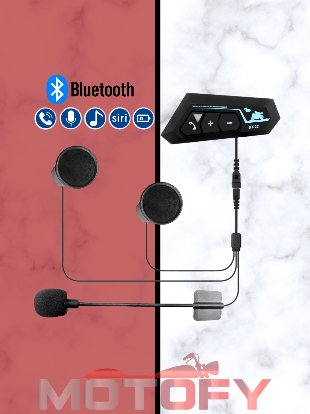 BT22 Kablosuz Bluetooth 5.0 Motosiklet Kask Kulaklık Intercom Kaliteli Hoparlör ve Mikrofon