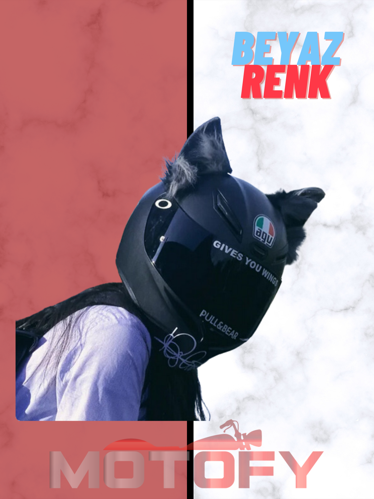 GİVES YOU WİNGS KASK VİZÖR ETİKETİ BEYAZ RENK 3X25CM (SANA KANATLAR VERİR)