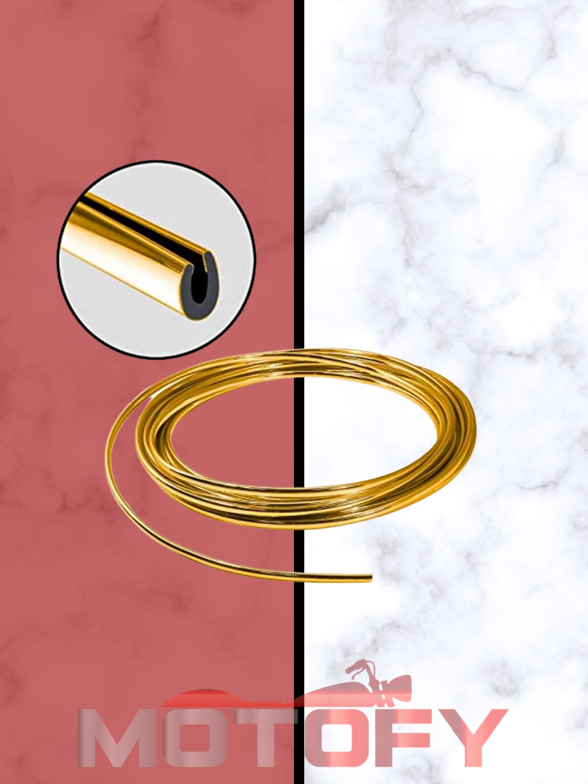 GOLD PARLAK KROM U TİPİ GEÇMELİ ŞERİT 3MT