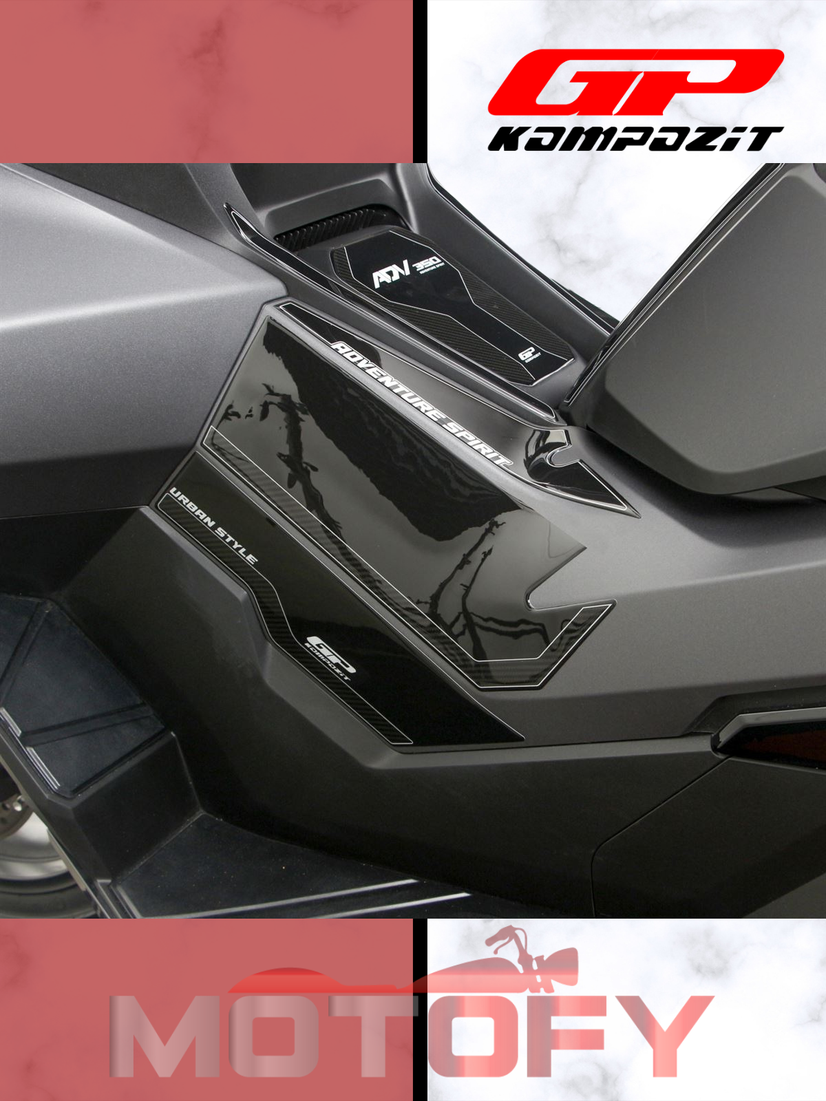 GP Kompozit Honda ADV 350 2023-2024 Uyumlu Tank Pad Seti Karbon