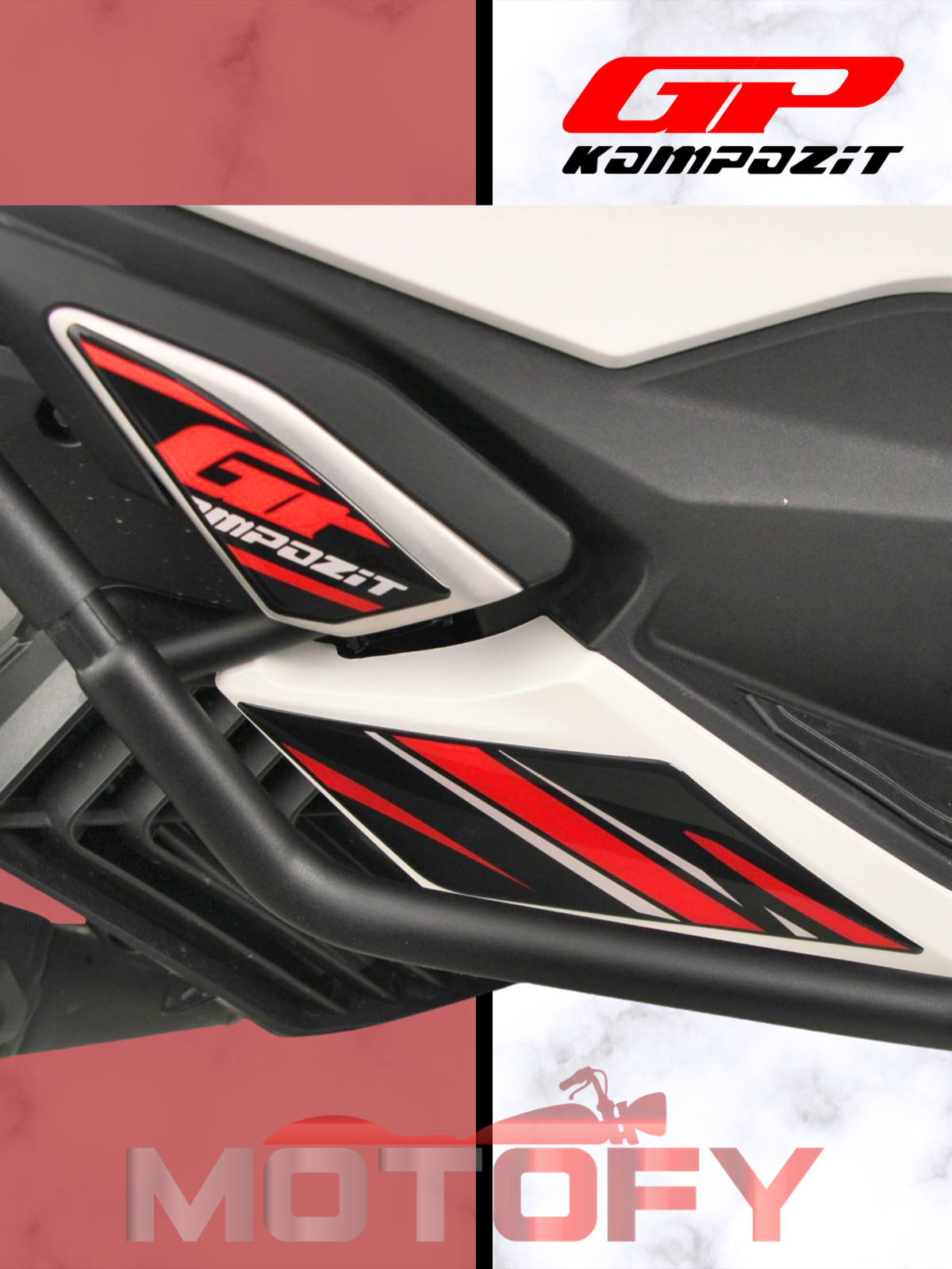 GP Kompozit Honda PCX 125 2021-2024 Uyumlu Artçı Ayak Pad Kırmızı