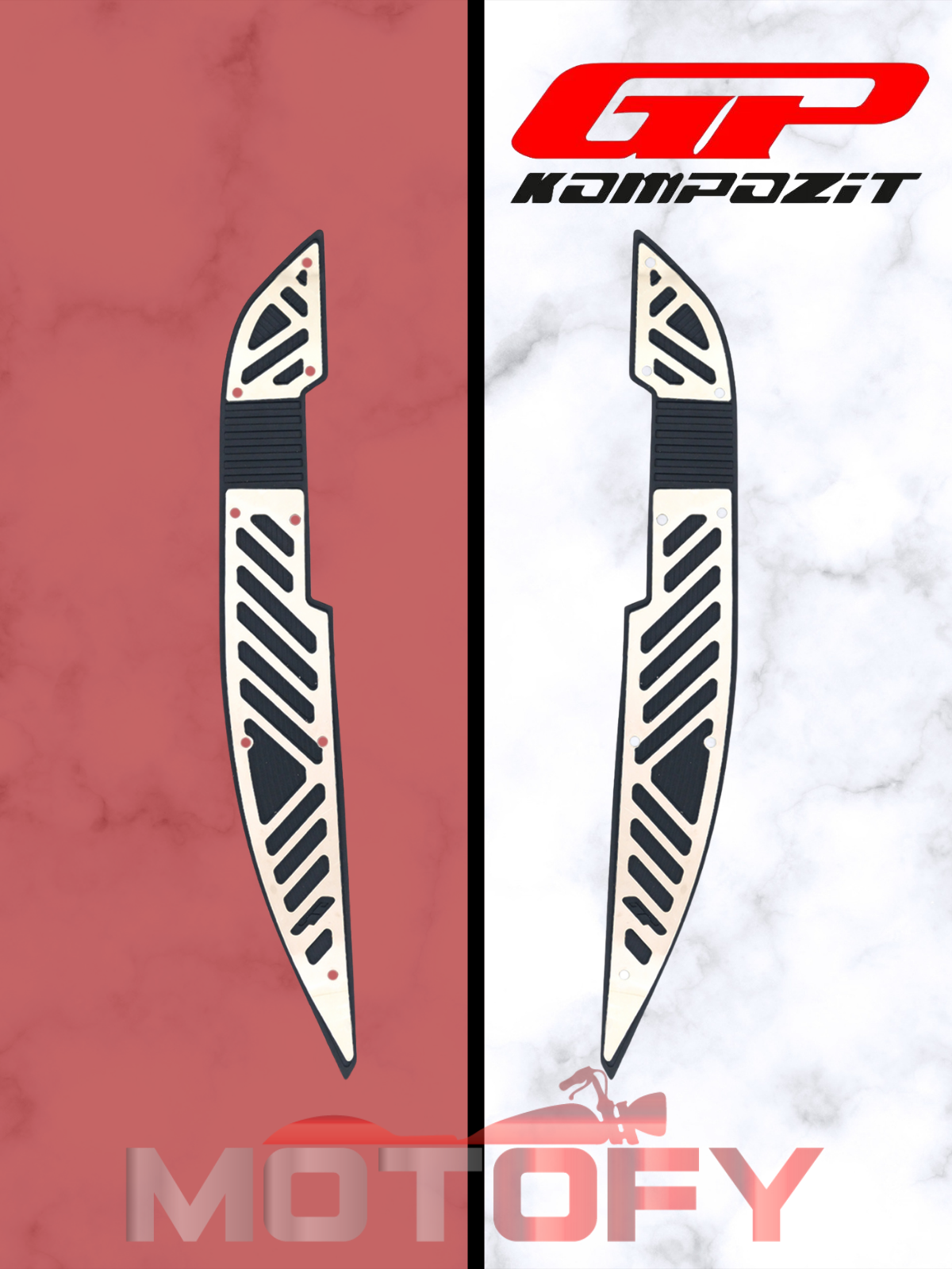 GP KOMPOZİT HONDA PCX 125 2021-2024 UYUMLU KAUÇUK DETAYLI KROM ÖN BASAMAK LASTİĞİ SİYAH-KROM