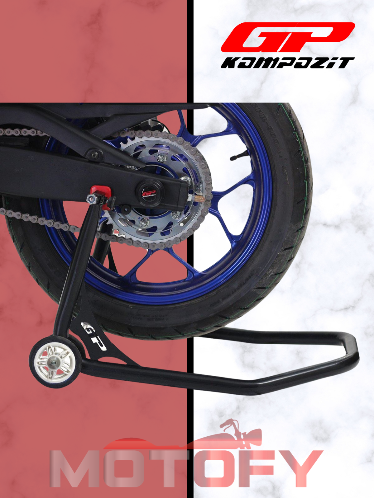 GP Kompozit Universal Demir Arka Kaldırma Sehpası Paddock Siyah