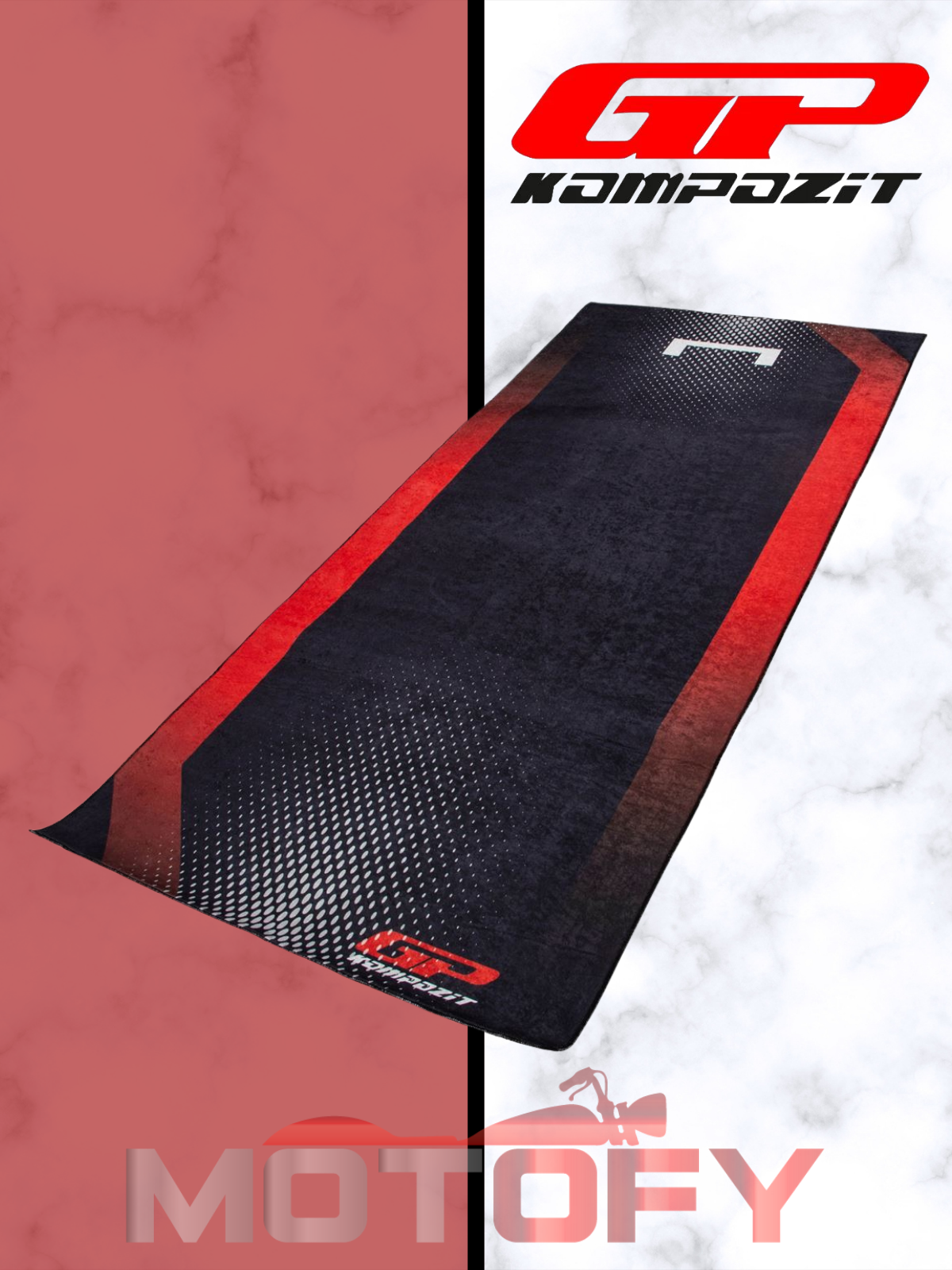 GP Kompozit Universal Motosiklet Halısı Siyah SİYAH - KIRMIZI 