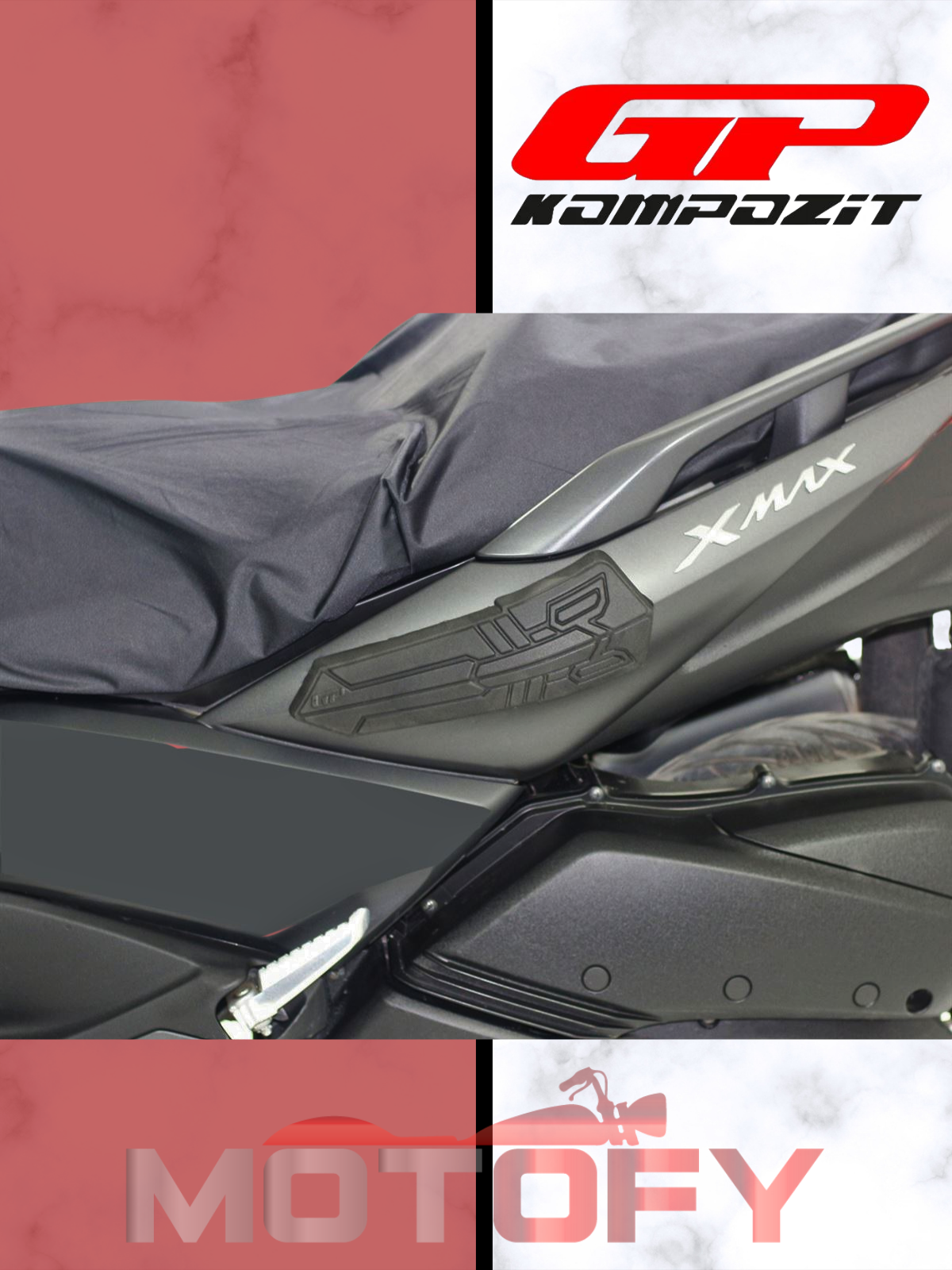 GP Kompozit Yamaha XMAX 2018-2022 Uyumlu Sele Altı Grenaj Koruma Siyah