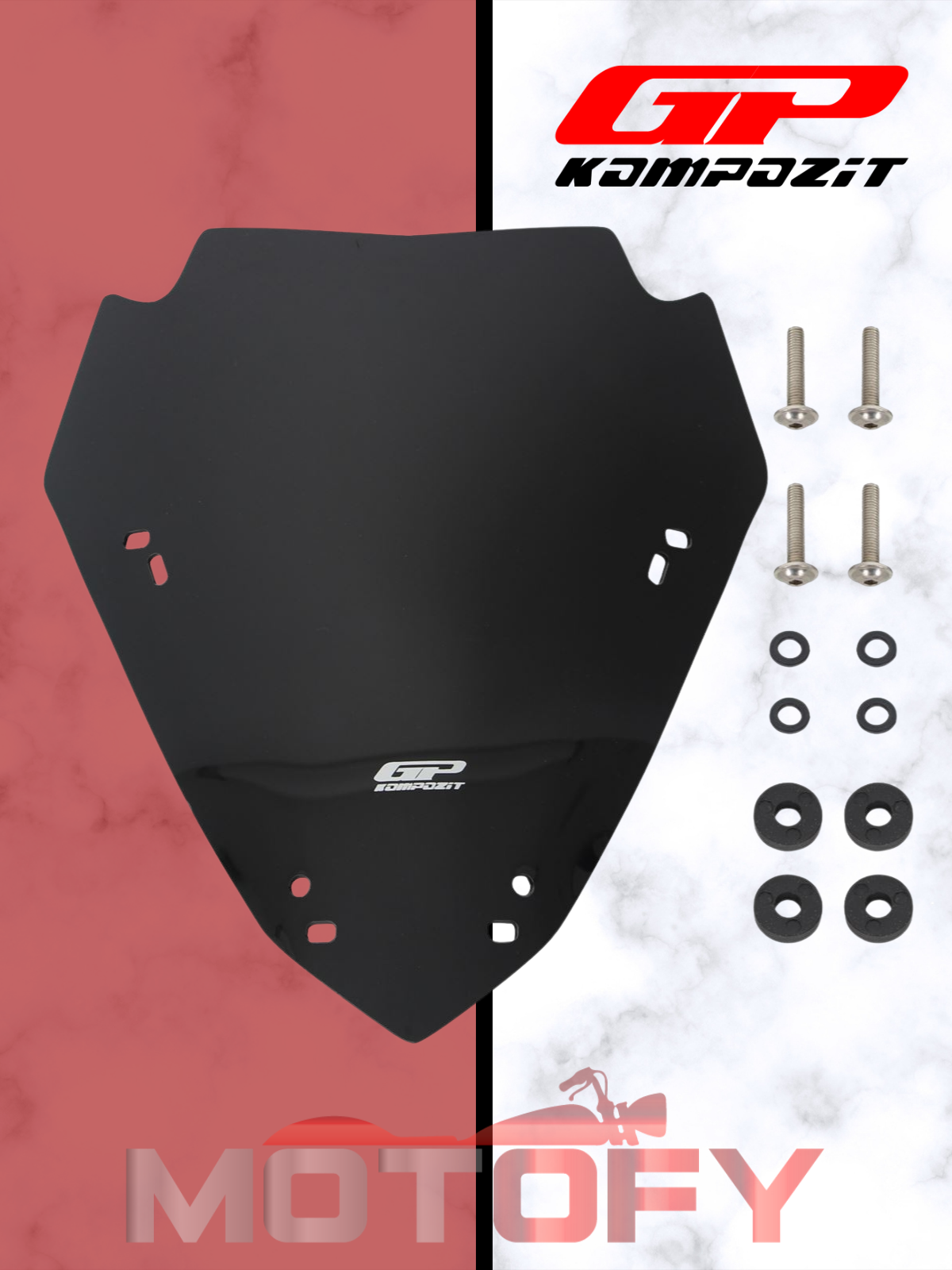 GP Kompozit Yamaha XMAX 250 2024 Uyumlu Spor Ön Cam Siyah 40 cm