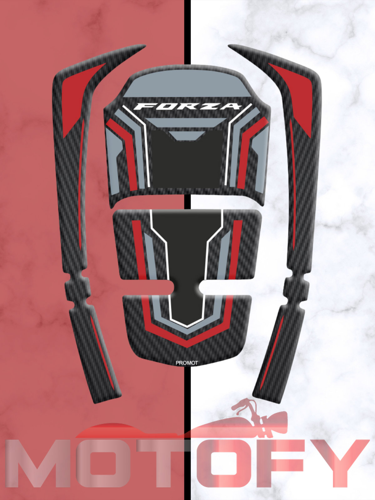 HONDA FORZA TANK PAD KIRMIZI GRİ KARBON 2018-2024 