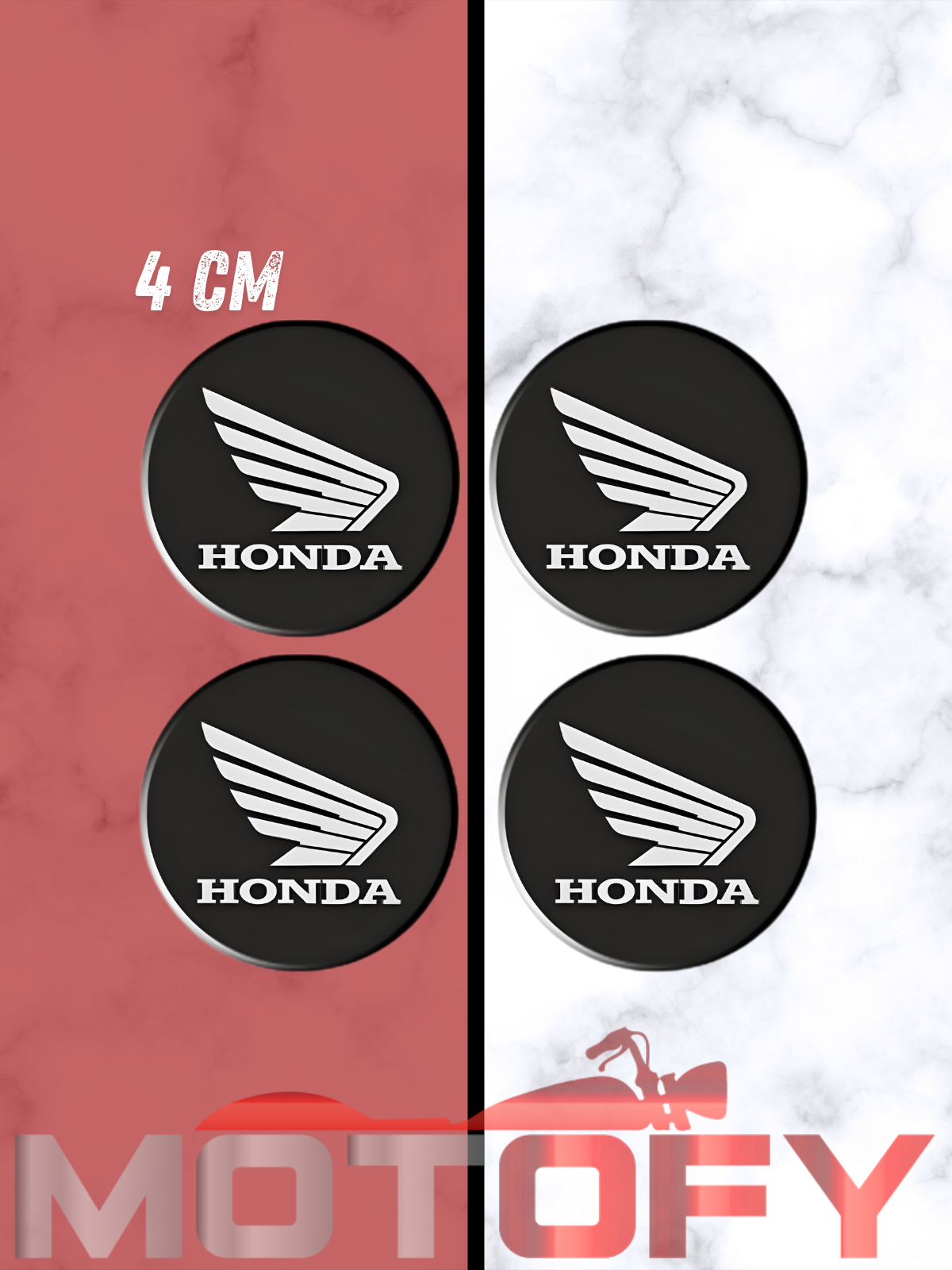 HONDA KORUMA TAKOZU LOGOSU SİYAH 4 ADET DAMLA ETİKET 4CMX4CM