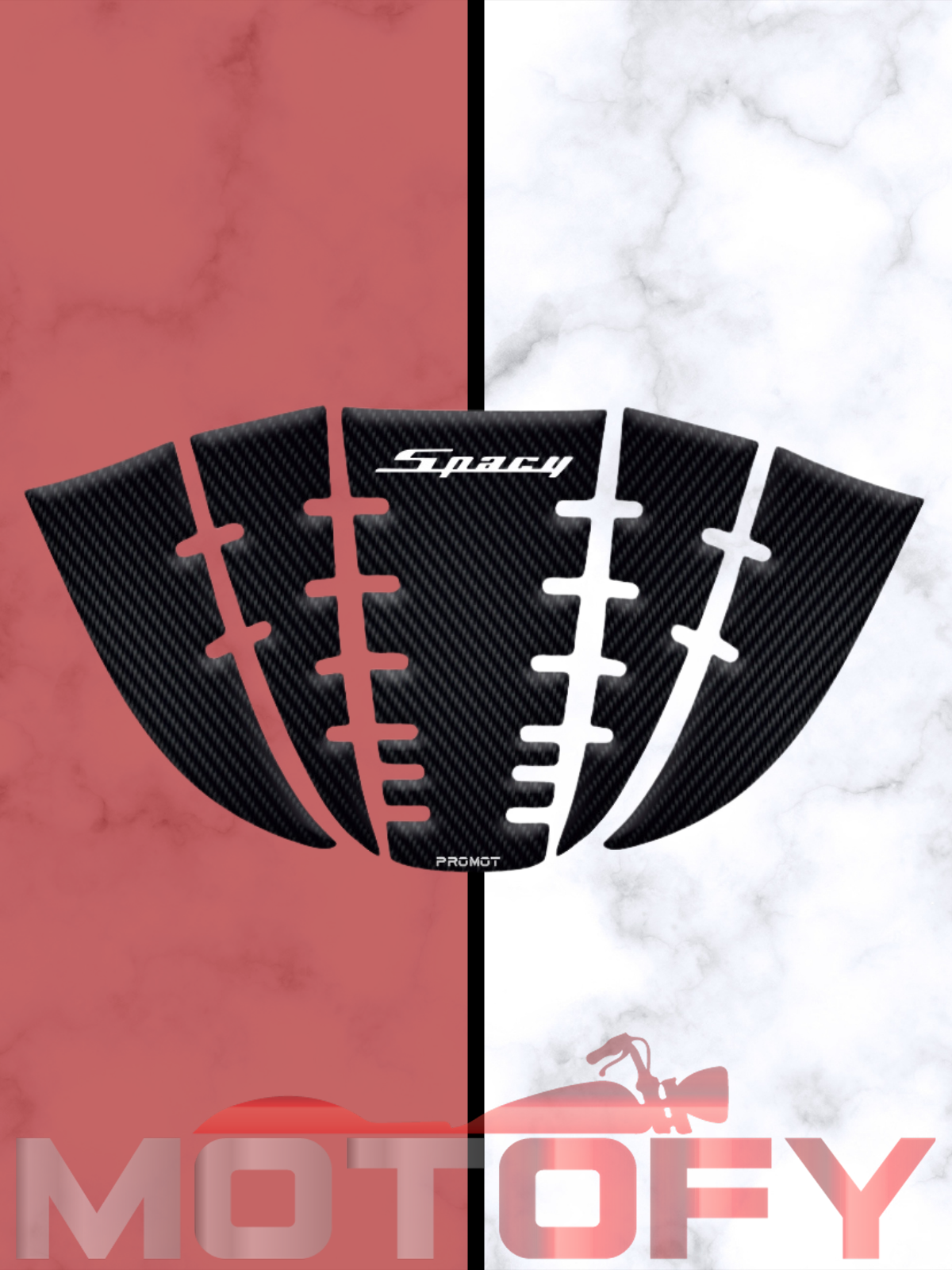 HONDA SPACY 2010-2020 UYUMLU TANK PAD SET SİYAH KARBON
