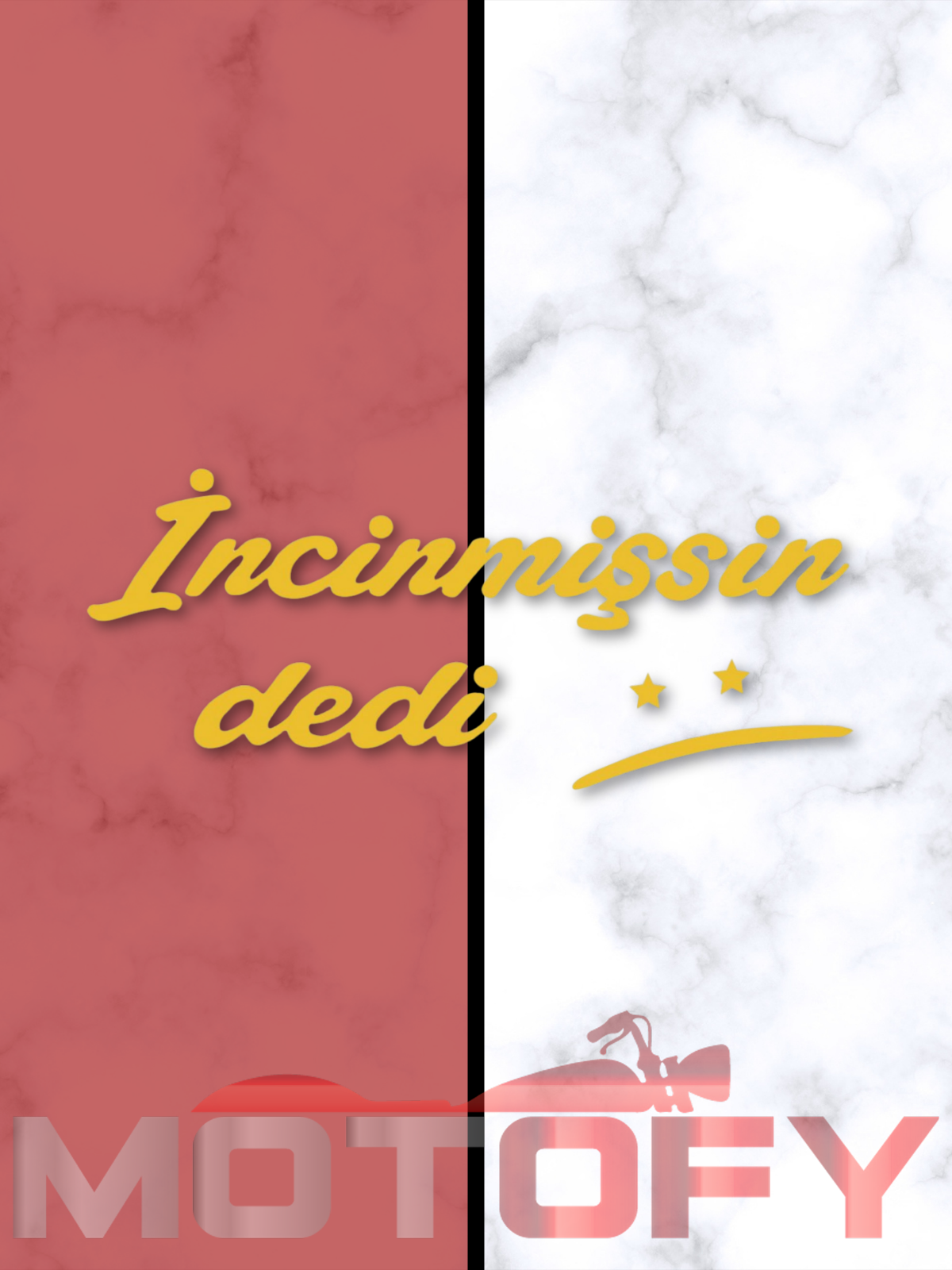 İNCİNMİŞSİN DEDİ YAZI GOLD ETİKET - STİCKER