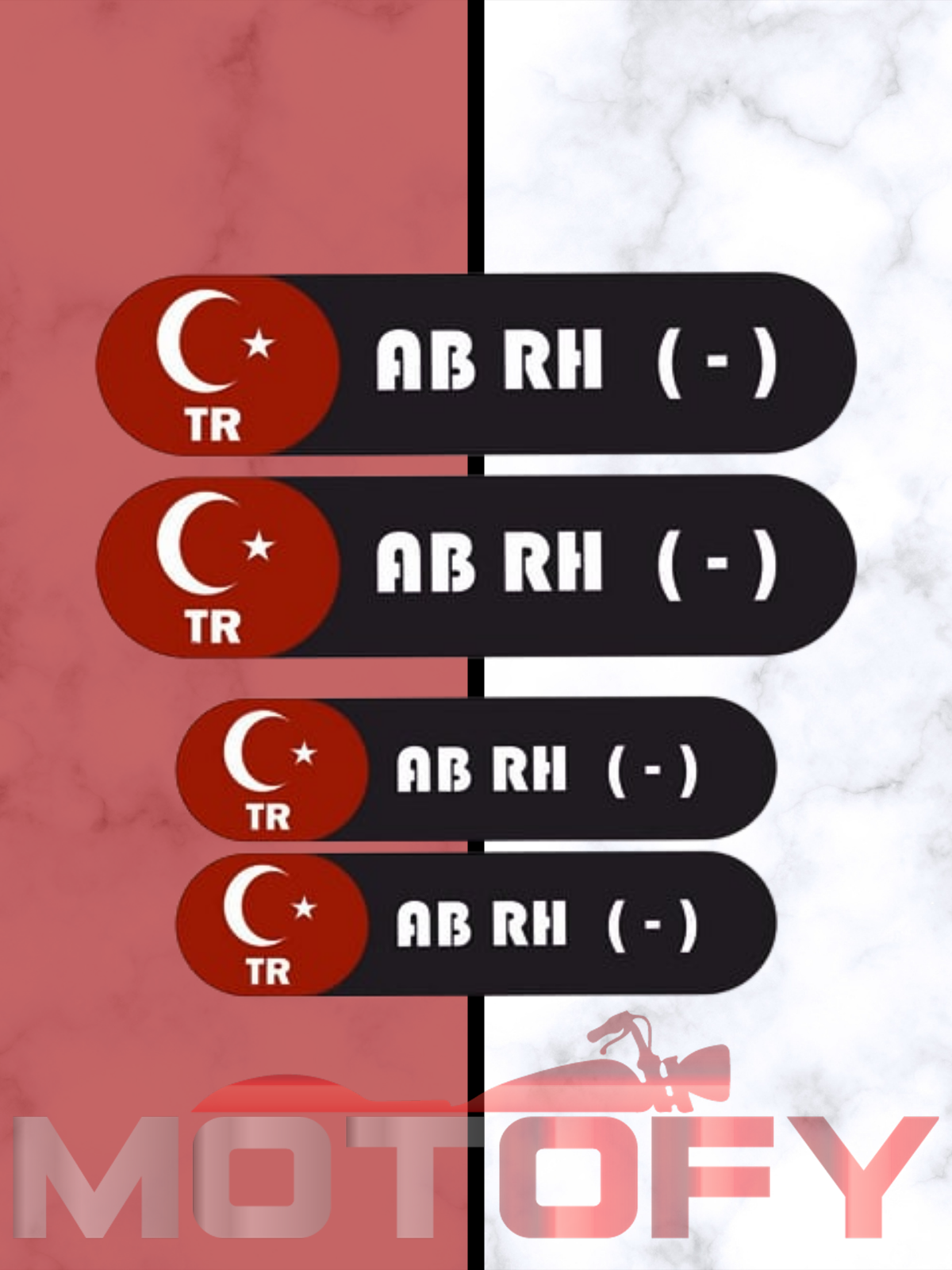 KAN GRUBU KASK ETİKETİ 4 PARÇA AB RH (-) ETİKET STİCKER