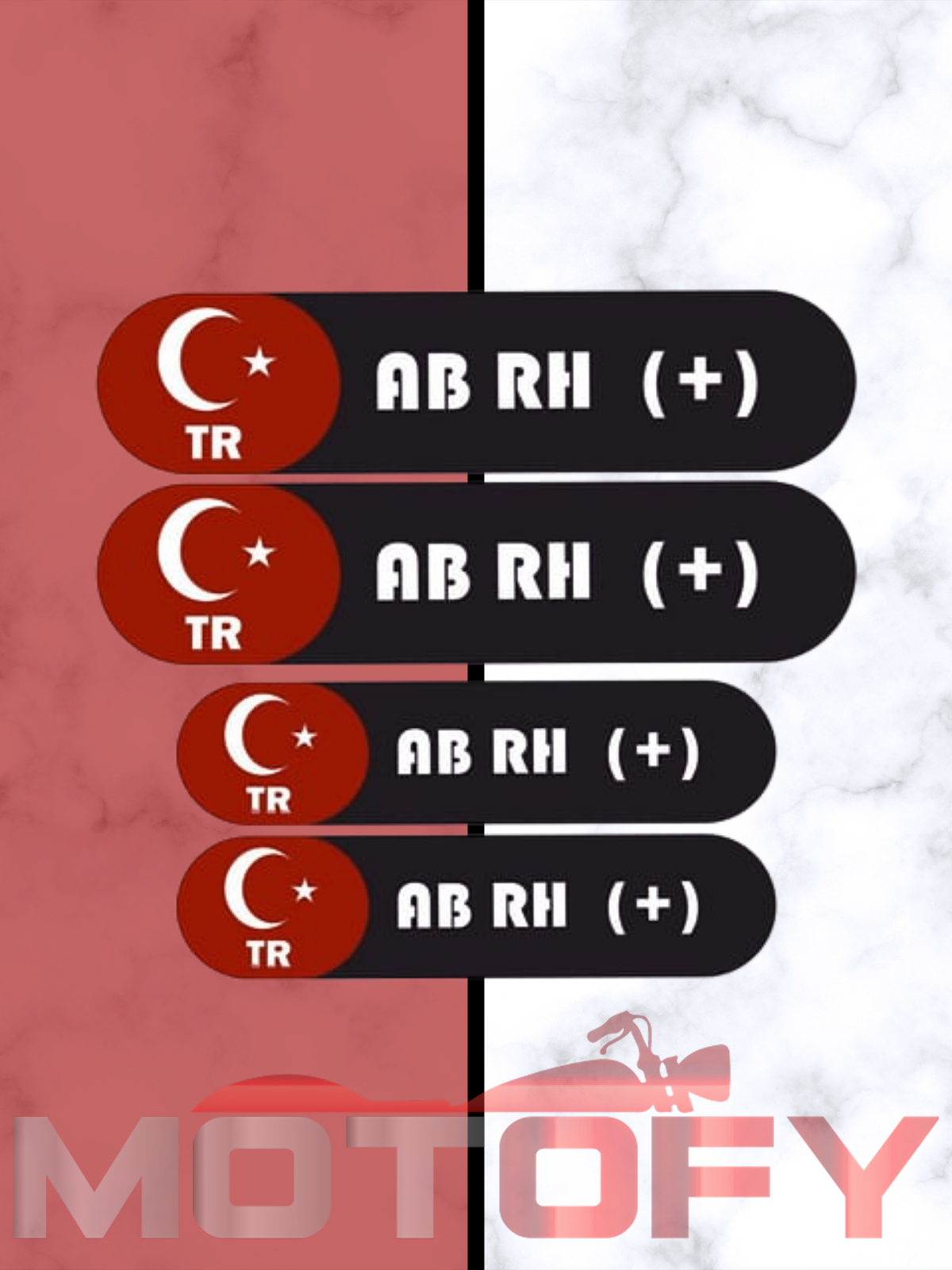 KAN GRUBU KASK ETİKETİ 4 PARÇA AB RH (+) ETİKET STİCKER