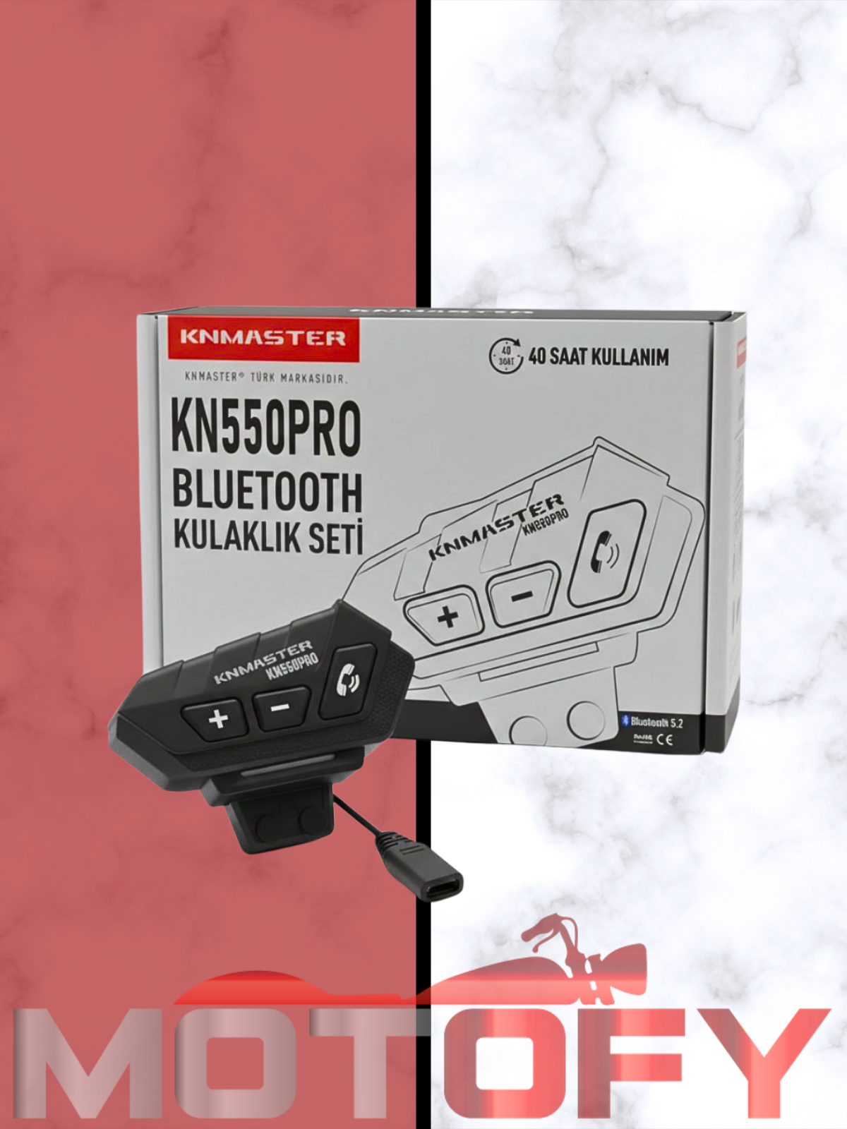 KNMASTER KN550 PRO MOTOSİKLET KASK İNTERKOMU BLUETOOTH INTERCOM KULAKLIK SETİ
