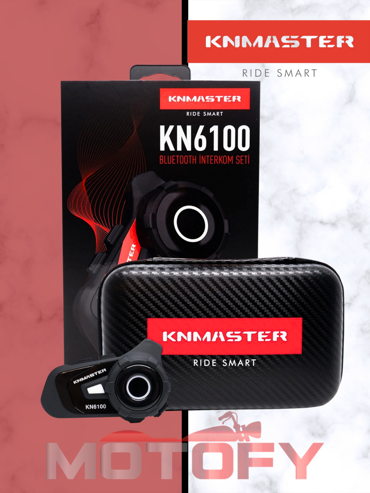 KNMASTER KN6100 SİYAH MOTOSİKLET KASK İNTERKOM BLUETOOTH INTERCOM KULAKLIK SETİ