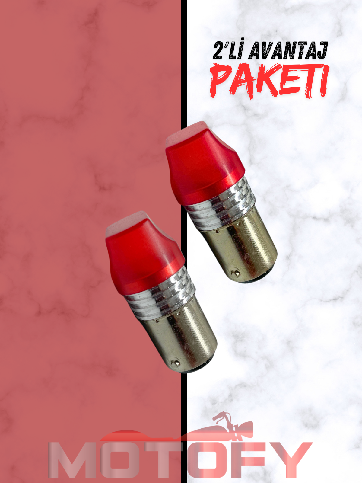 LED ÇAKARLI ARKA STOP AMPÜLÜ KIRMIZI KAPSÜL (2 ADET)