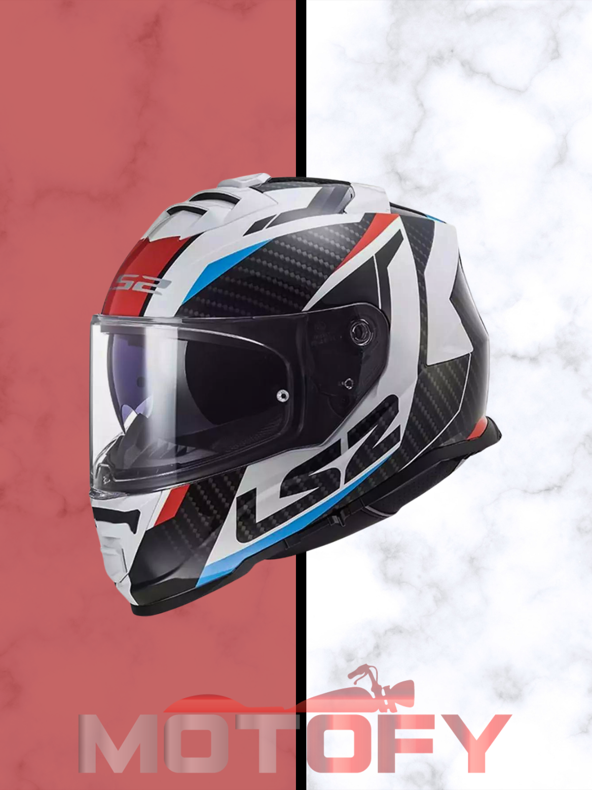 LS2 STORM 2 RACER MAVİ-KIRMIZI KASK