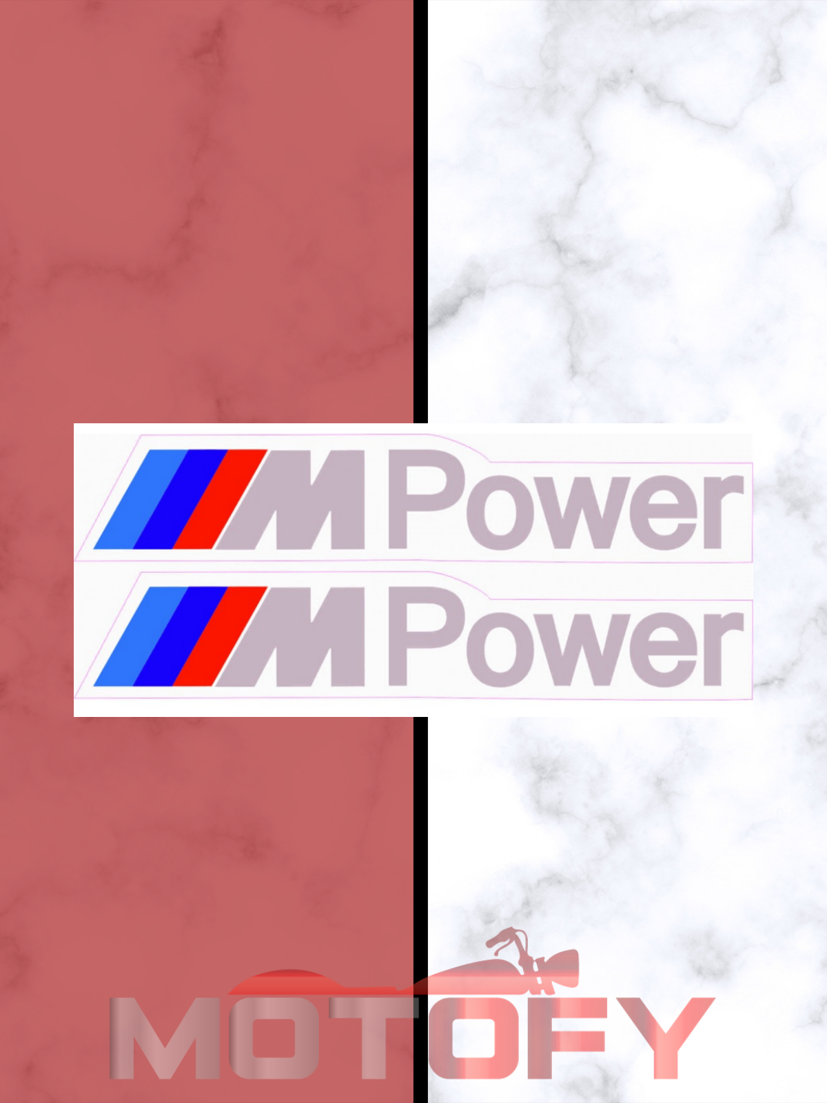 M POWER 3x15cm 2 ADET GRİ STİCKER - ETİKET