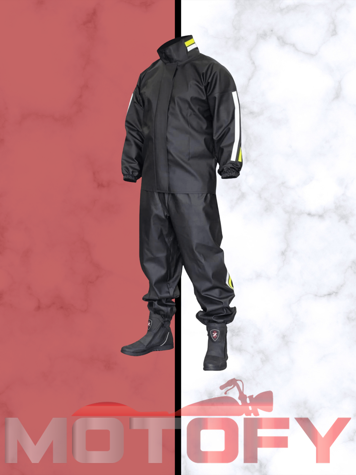 MOTORCU REFLEKTÖRLÜ YAĞMURLUK 3MM ALT ÜST TAKIM ÖZEL KESİM SU VE RÜZGAR GEÇİRMEZ