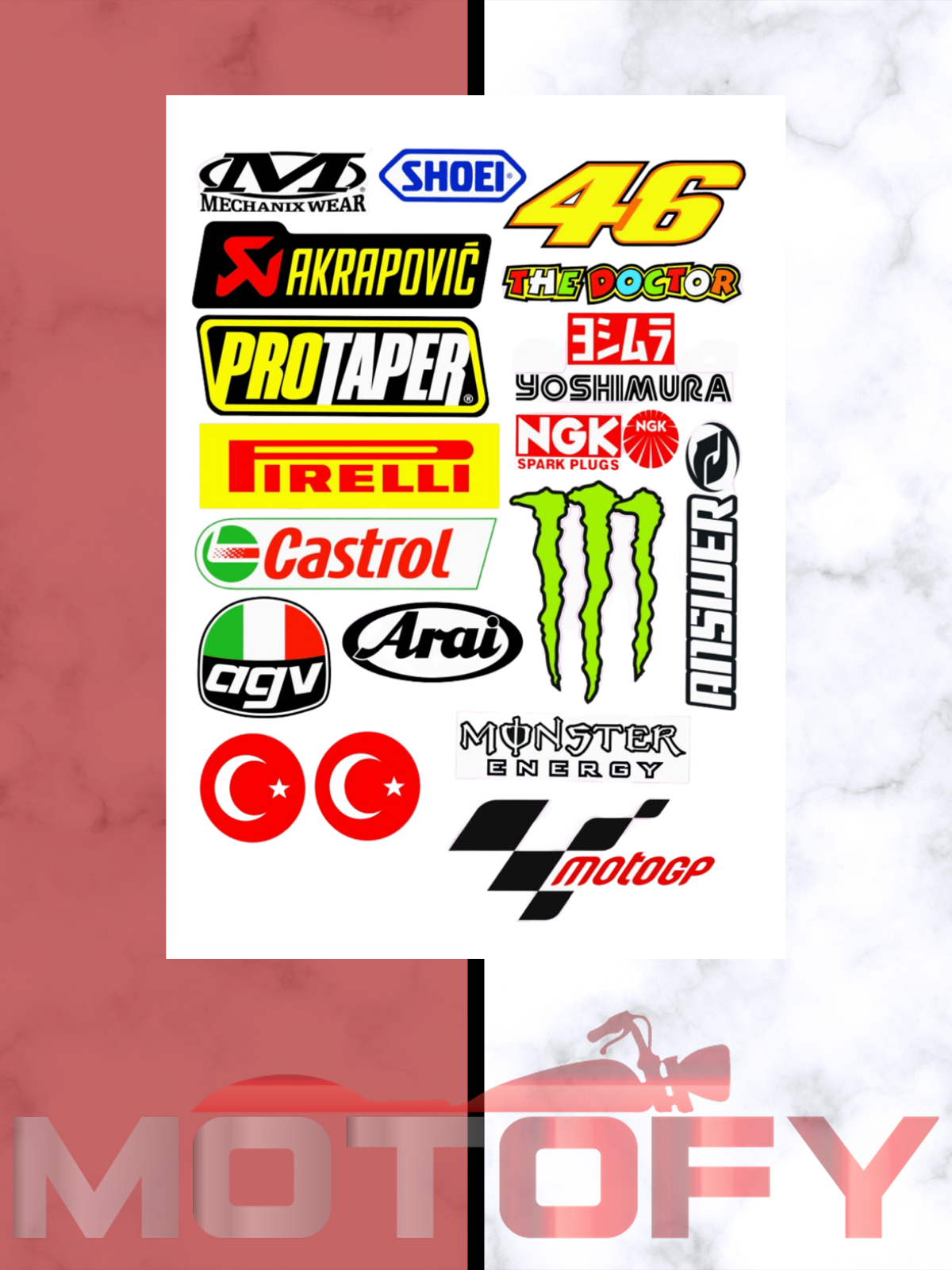 MOTORSİKLET MARKA A4 STİCKER M-1 - ETİKET