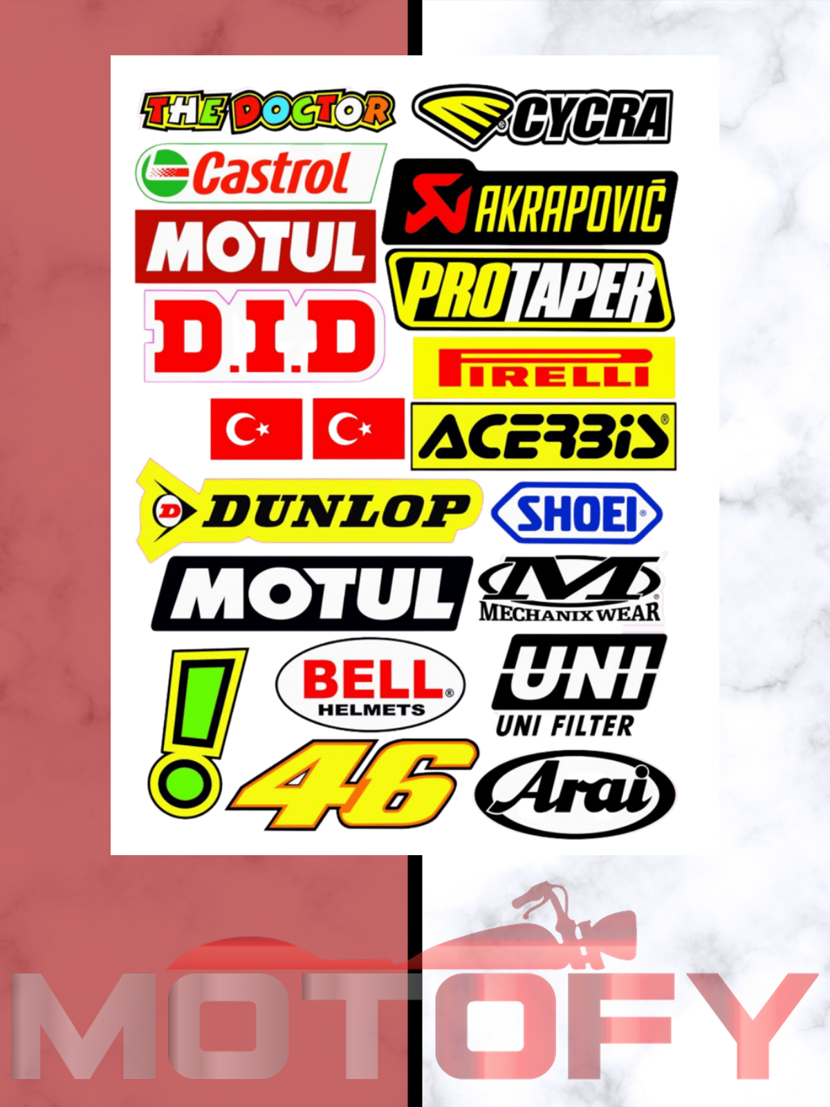 MOTORSİKLET MARKA A4 STİCKER M-5 - ETİKET