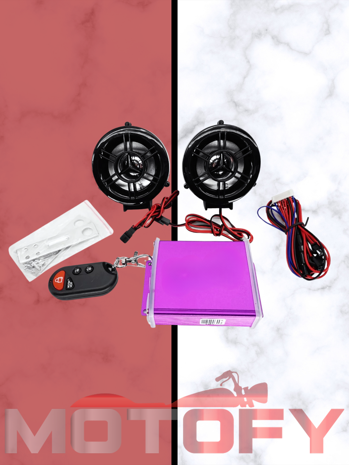 MOTOSİKLET ALARM SETİ VE MP3 RADYO ÇALAR [BLUETOOTH] [M - R] SİYAH