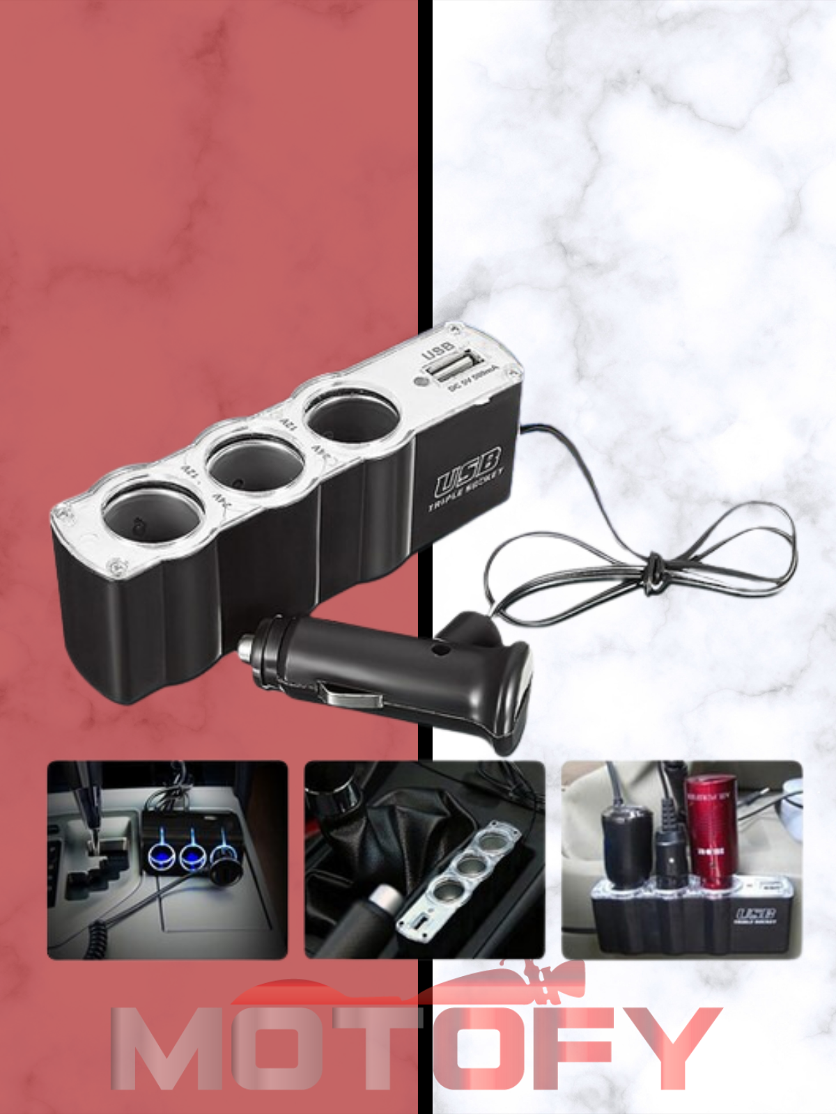 MOTOSİKLET ÇAKMAKLIK ÇOKLAYICI + USB
