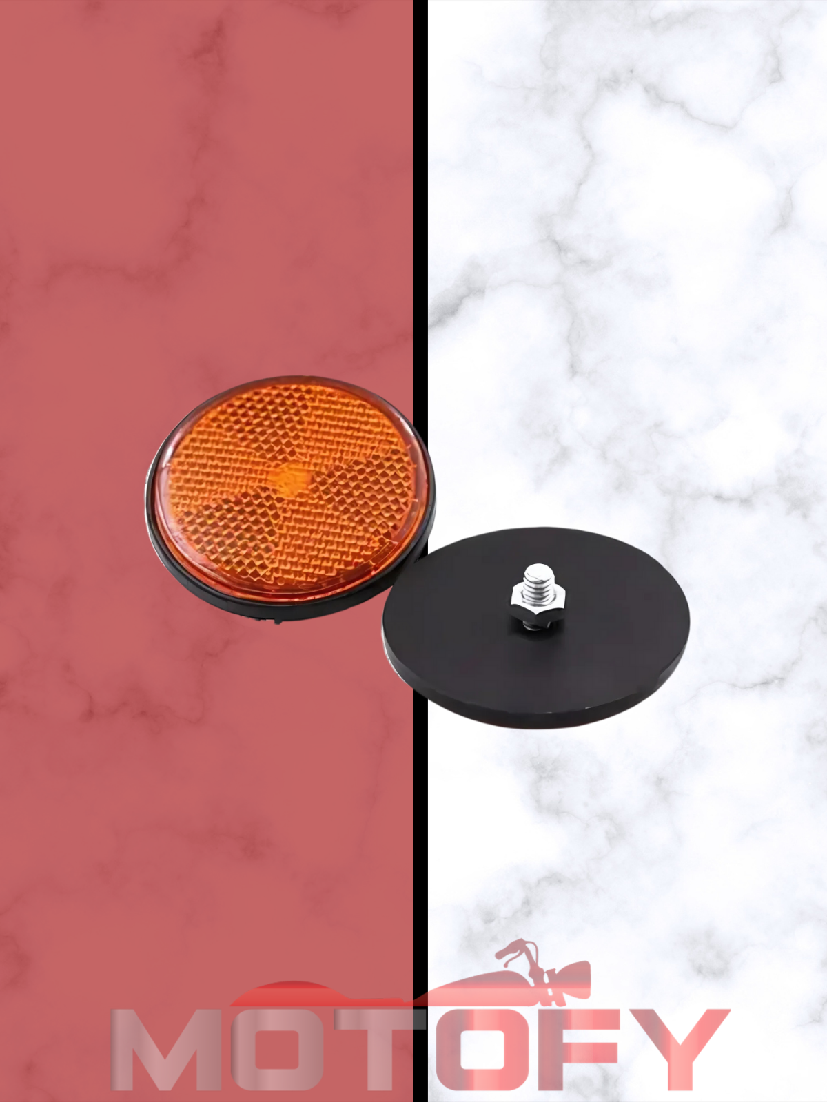 MOTOSİKLET YUVARLAK TURUNCU REFLEKTÖR 6 CM
