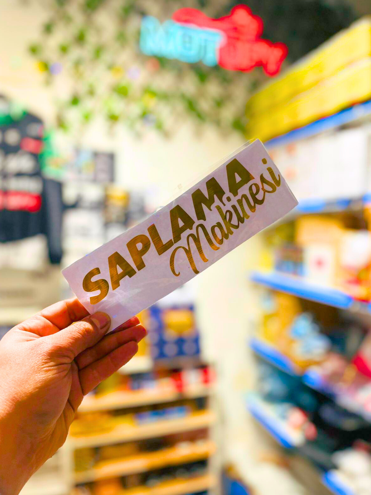 SAPLAMA MAKİNESİ 20x6cm SİYAH ETİKET - STİCKER