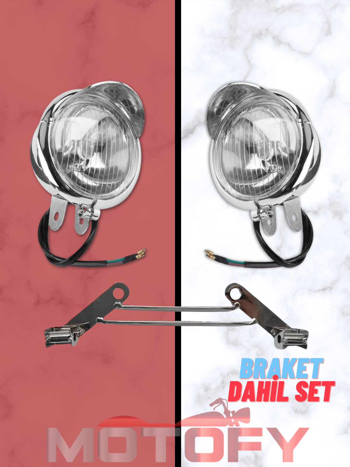 SİS FARI TAKIMI NİKEL BRAKET VE AMPÜLLER DAHİL KT 125 CHOPPER 
