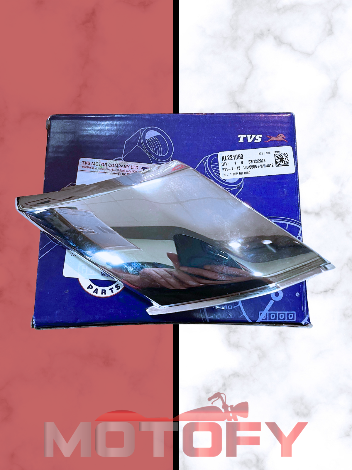TVS JUPİTER 125 ÖN PANELDEKİ SAĞ ÜST NİKEL DEKOR KAPAK ORİJİNAL - KL221060