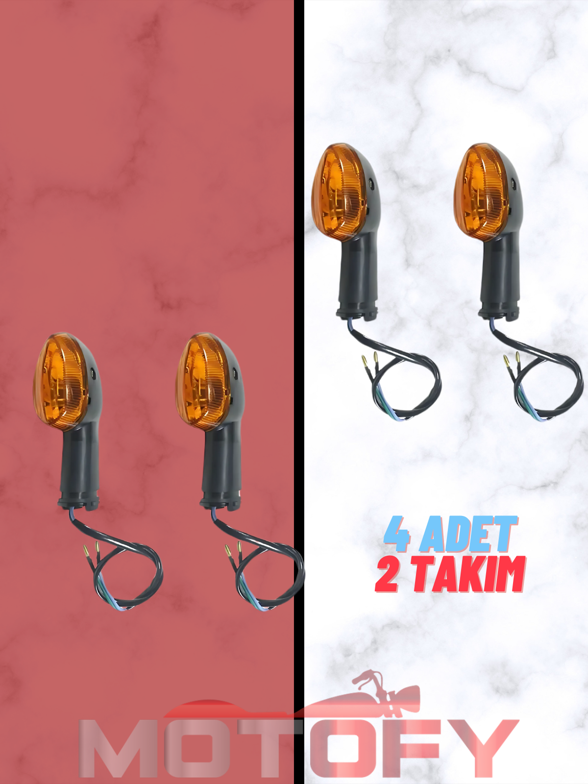 YAMAHA YBR 125 ESD ÖN ARKA SİNYAL TAKIMI KISA MODEL OEM (2 TAKIM - 4 ADET AMPÜLLER DAHİL)