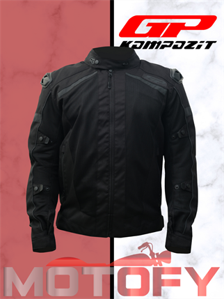 GP Kompozit MNTY001 Yazlık 5 Korumalı Motosiklet Montu SİYAH XXL