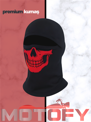 TERMAL TAM YÜZ KORUMA KAR MASKESİ KIRMIZI KURU KAFA BASKILI KASK ALTI KULLANILABİLİR PREMİUM TERMAL KUMAŞ