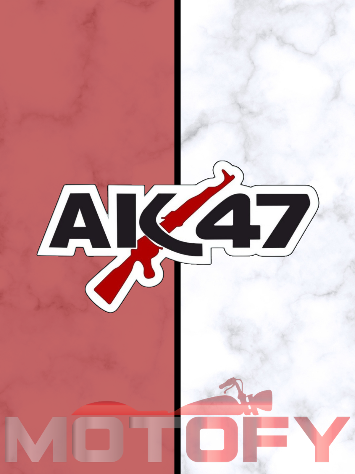 AK47 KELEŞ STİCKER KIRMIZI 15CM STİCKER - ETİKET