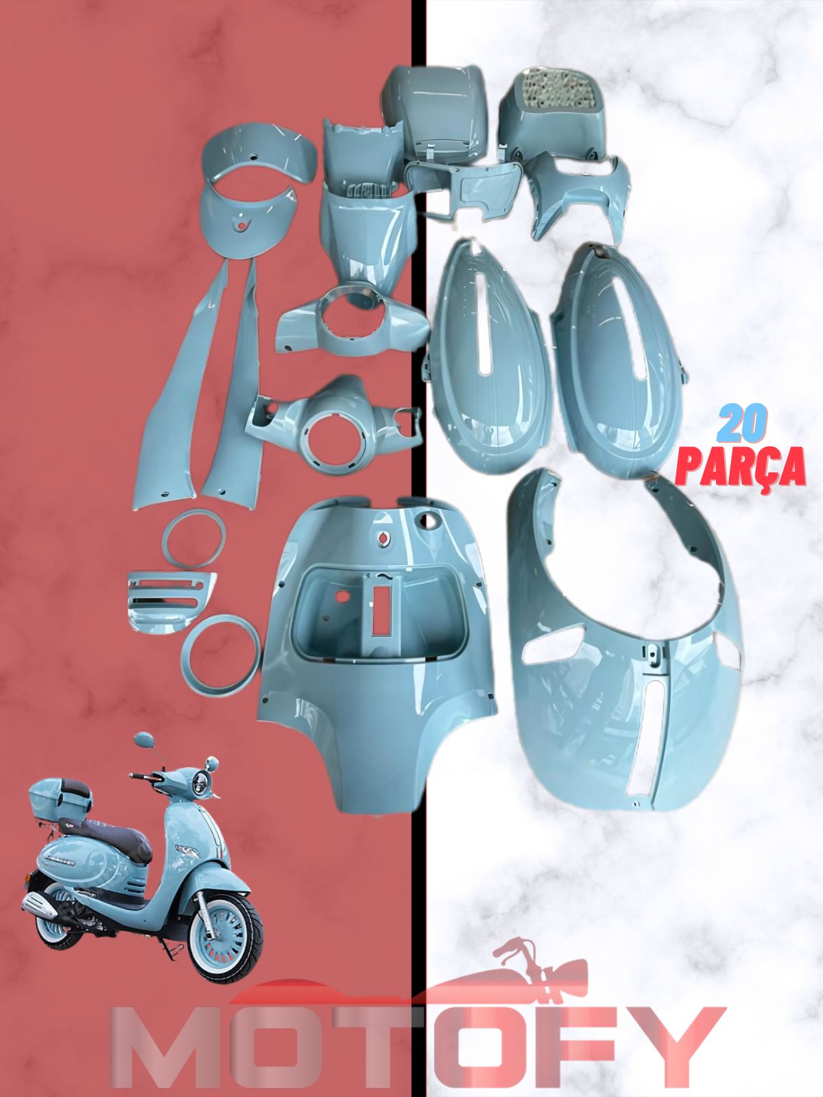 ARORA CAPPUCİNO 50 - 125 KAPORTA GRENAJ TAKIMI MAVİ ORİJİNAL