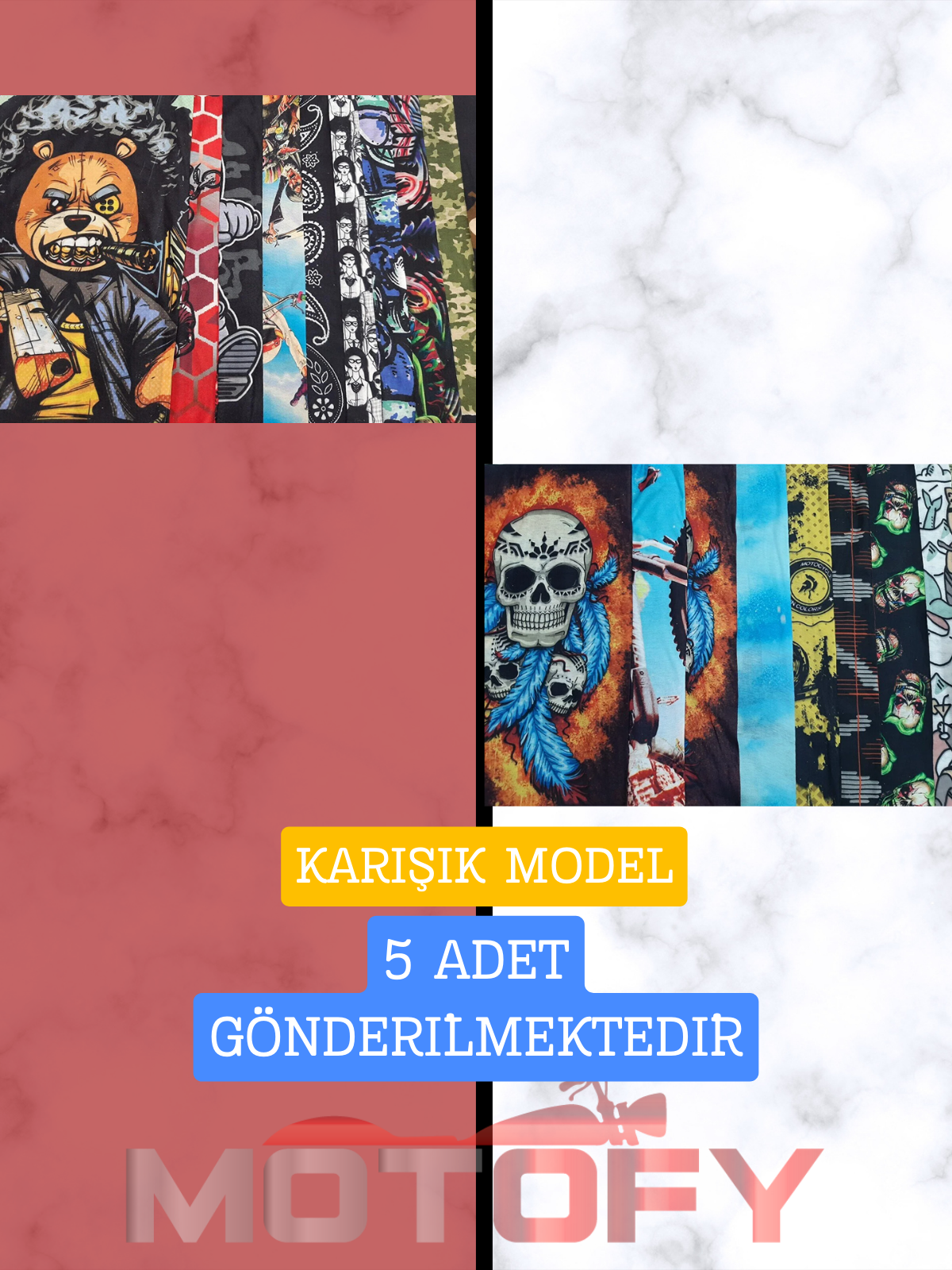 BANDANA BOYUNLUK BALAKLAVA MASKE 5 Lİ KARIŞIK PAKET