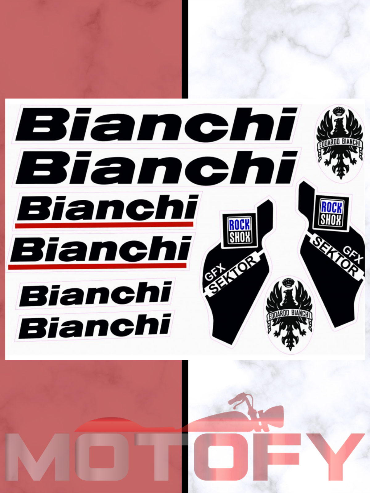 BİANCHİ BİSİKLET YAZI SETİ SİYAH - ETİKET