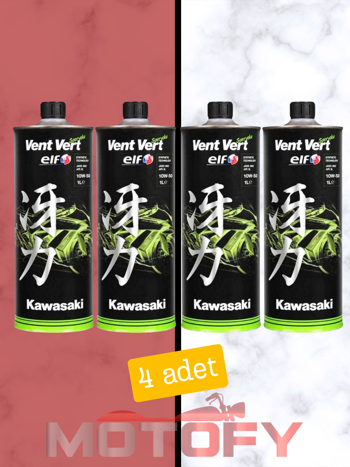 ELF Vent Vert Kawasaki 10w50 Motosiklet Yağı 4X1LT