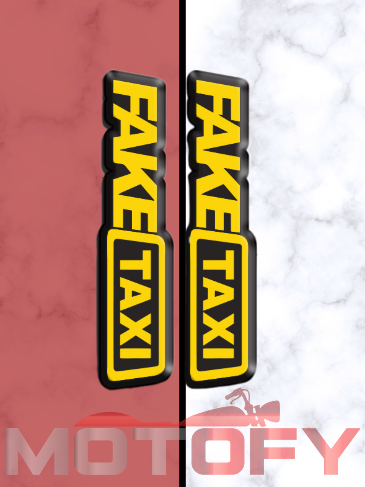 FAKE TAXI TASARIMLI ÖN MAŞA 3D KABARTMALI 2'Lİ DAMLA STİCKER