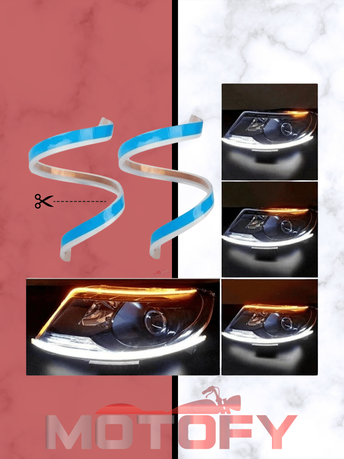 Far Üstü Ve Far Içi 2 Renkli Kayar Sinyalli Selamlamalı Gündüz Ledi 60cm (2adet)