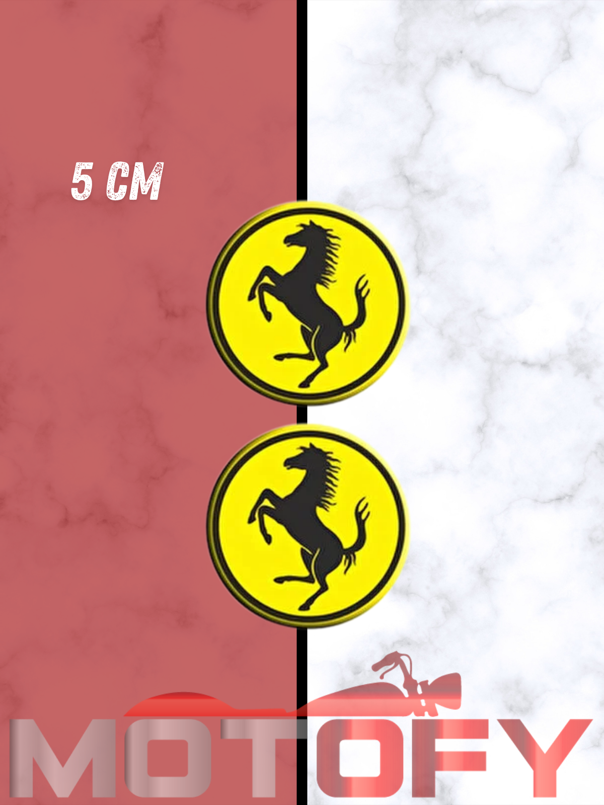FERRARİ 3D KABARTMALI DAMLA LOGO STİCKER SARI 5CM