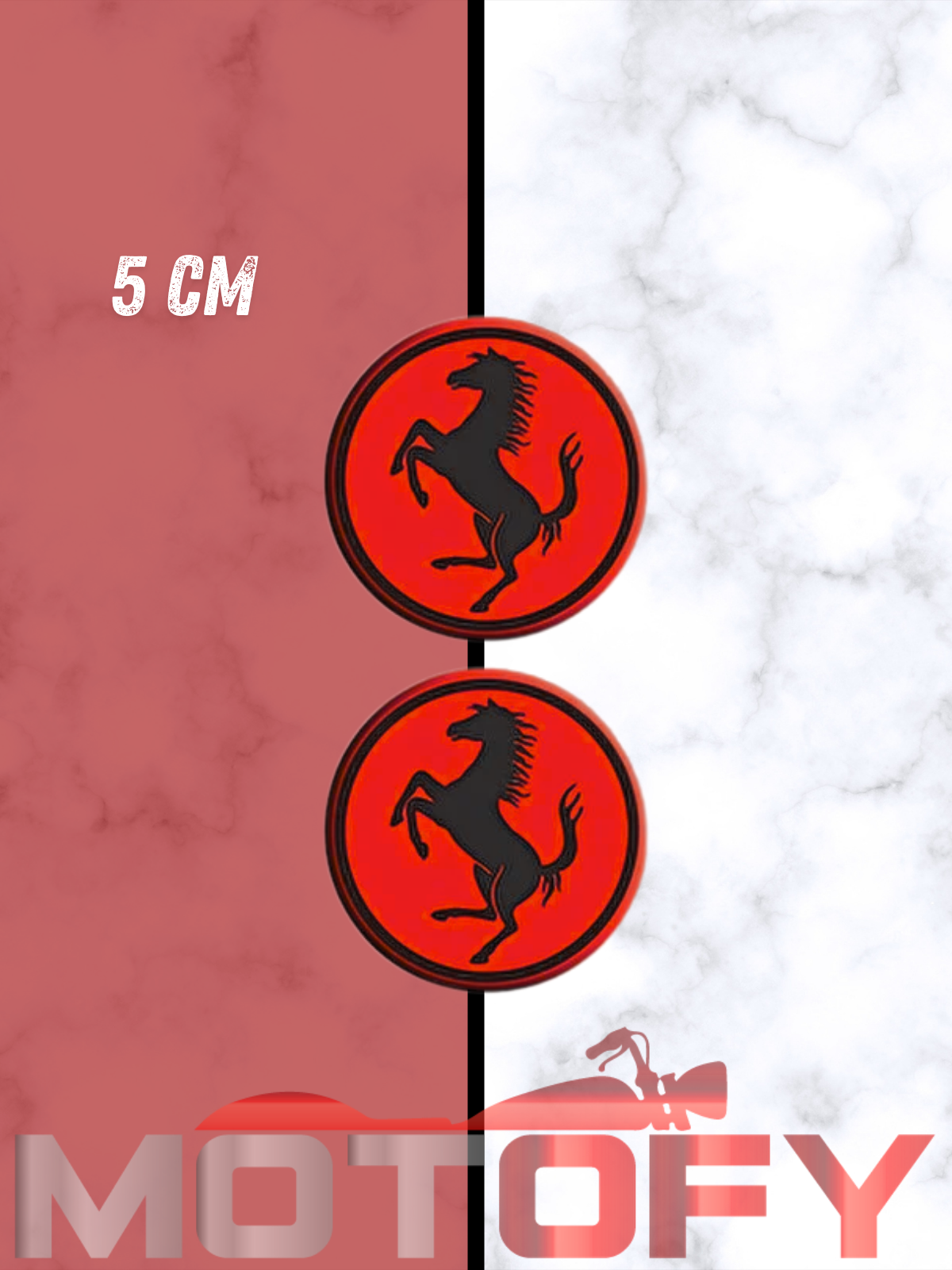 FERRARİ 3D KABARTMALI DAMLA LOGO STİCKER KIRMIZI 5CM