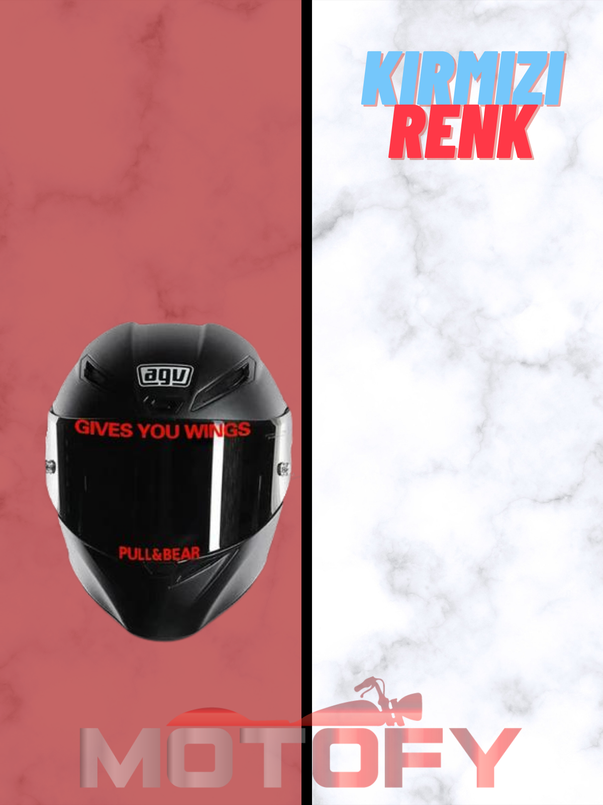 GİVES YOU WİNGS KASK VİZÖR ETİKETİ KIRMIZI RENK 3X25CM (SANA KANATLAR VERİR)
