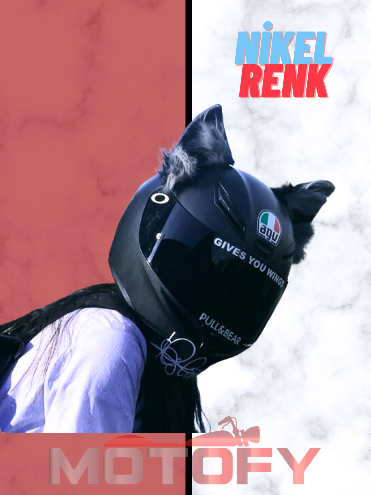 GİVES YOU WİNGS KASK VİZÖR ETİKETİ NİKEL RENK 3X25CM (SANA KANATLAR VERİR)