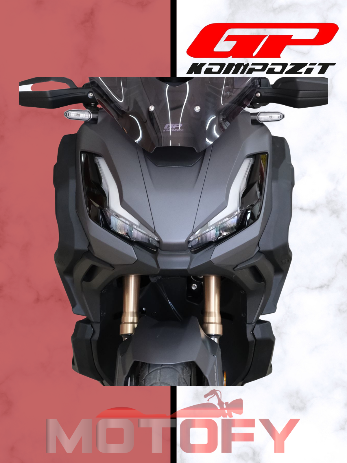 GP Kompozit Honda ADV 350 2023-2024 Uyumlu Üst Bacak Koruma Siyah