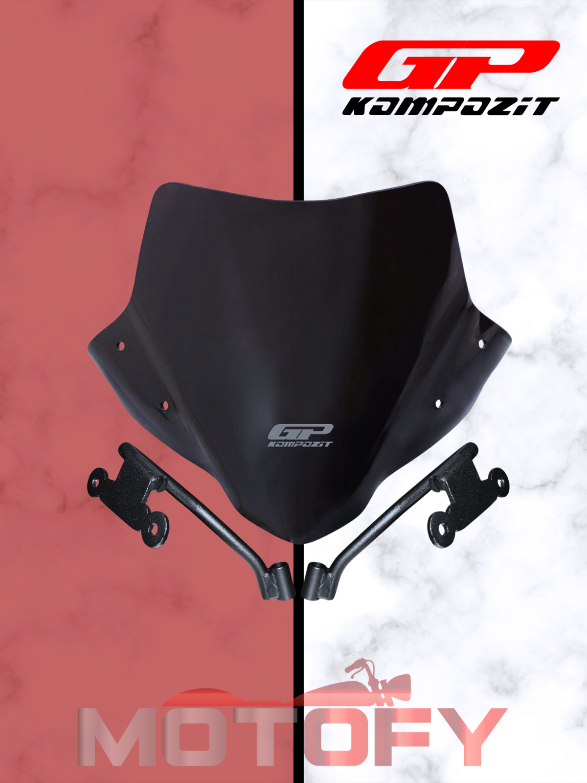 GP Kompozit Honda CB750 Hornet 2023-2024 Uyumlu Ön Cam Siyah 28 cm