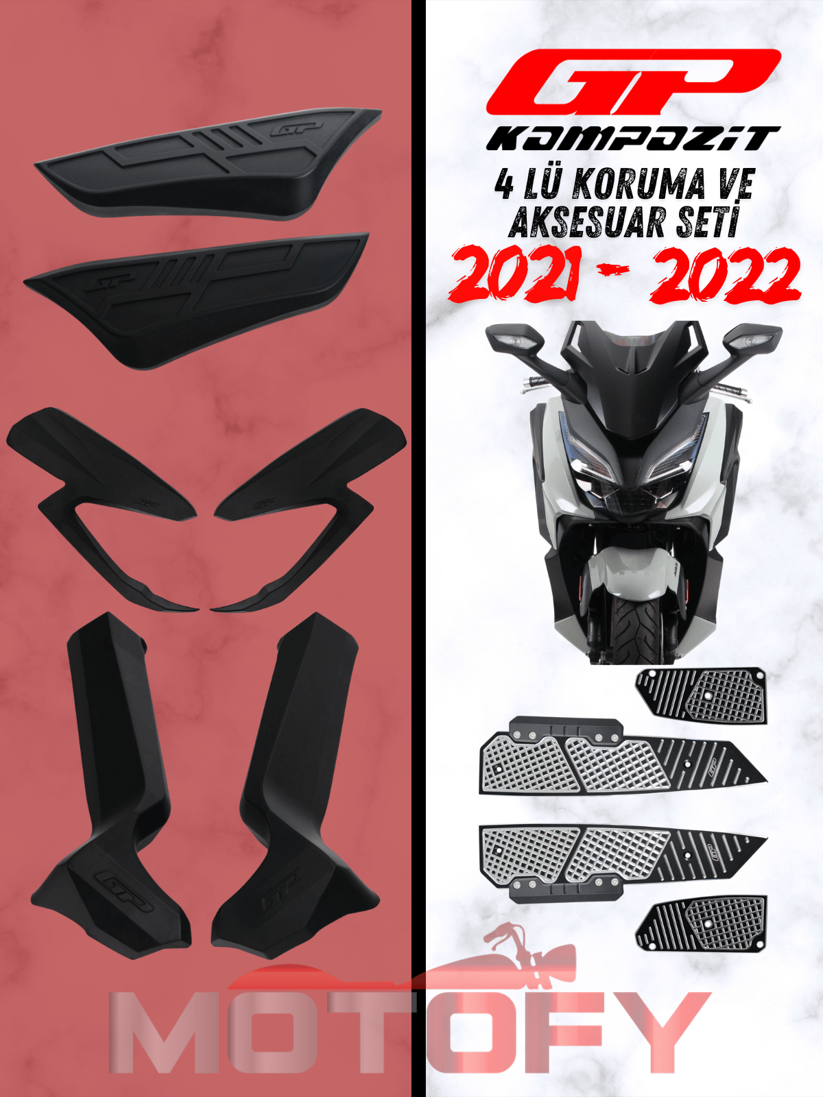 Gp Kompozit Honda Forza 250 2018-2022 Grenaj Koruma ve Alüminyum Basamak Seti
