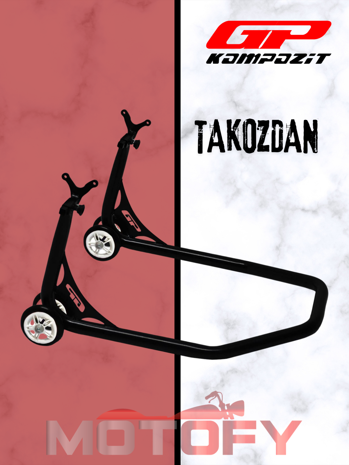 GP Kompozit Universal Demir Arka Kaldırma Sehpası Paddock Siyah (TAKOZDAN)