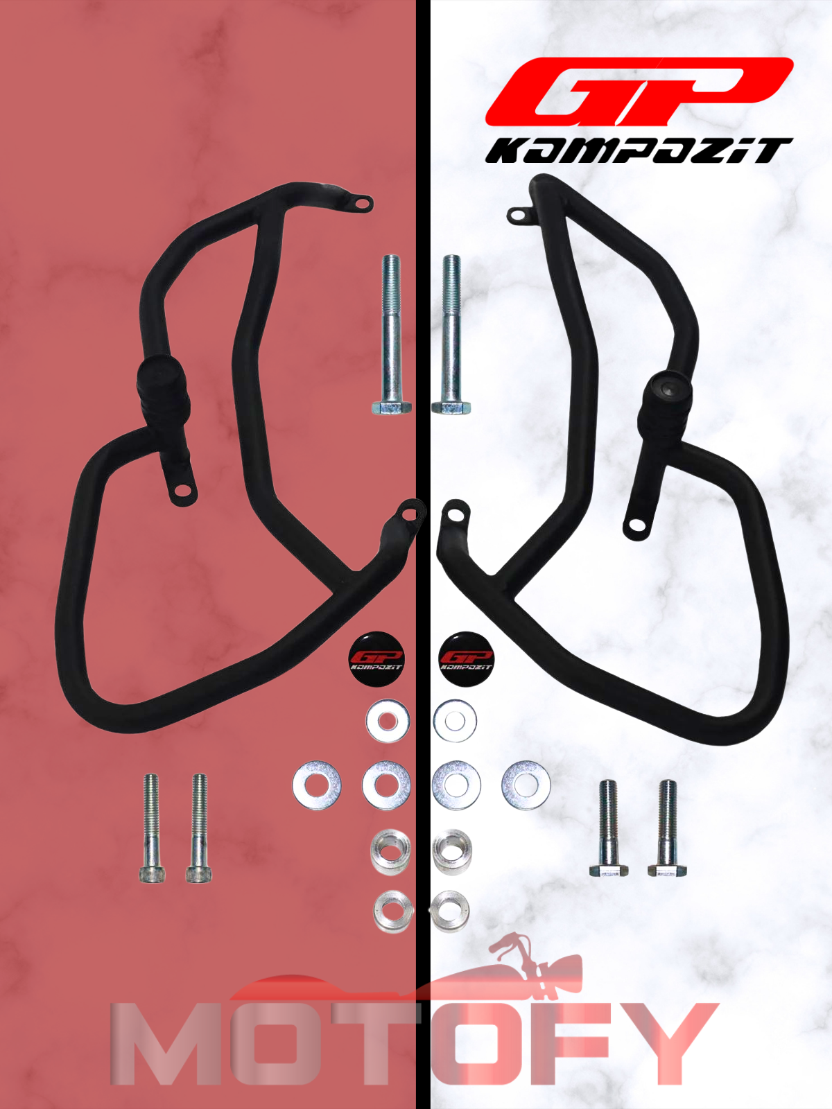 GP Kompozit Yamaha MT-09 Tracer / GT 2021-2024 Uyumlu Motor Koruma Demiri Siyah