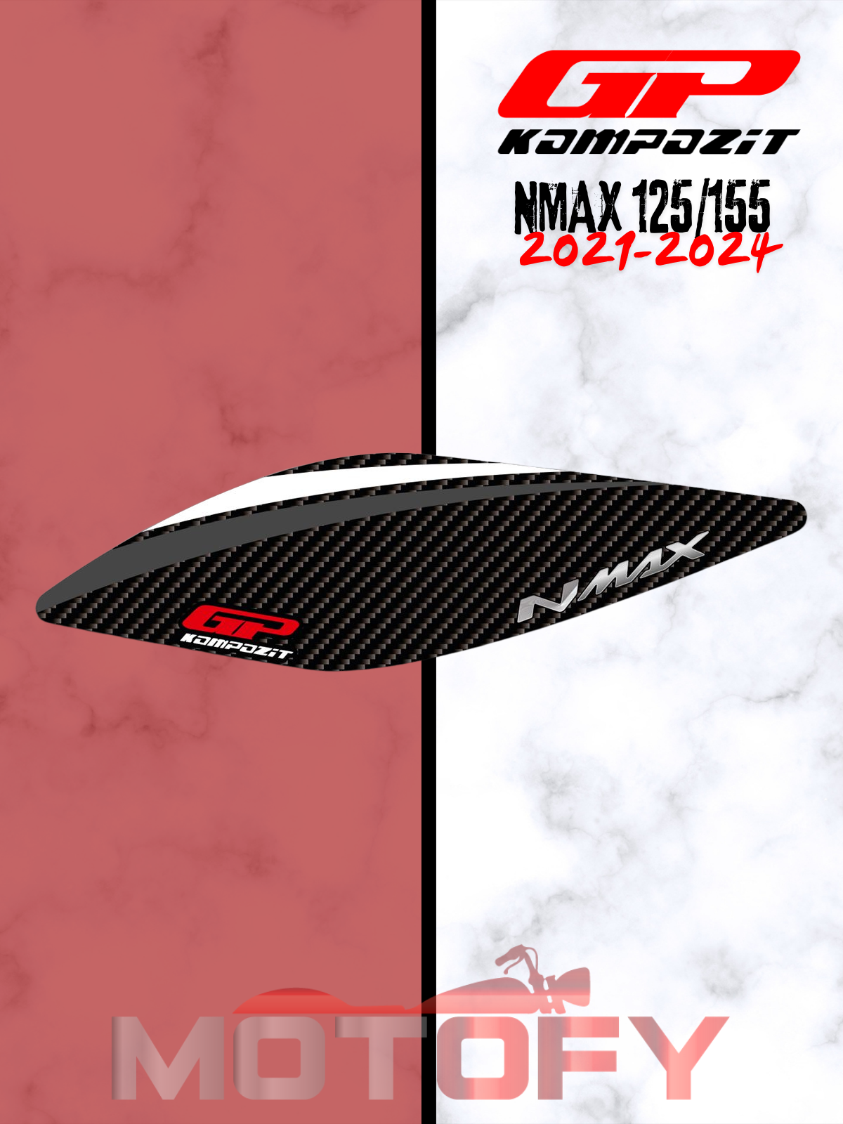 GP Kompozit Yamaha NMAX 125 / 155 2021-2024 Uyumlu Filtre Koruma Pad Gri